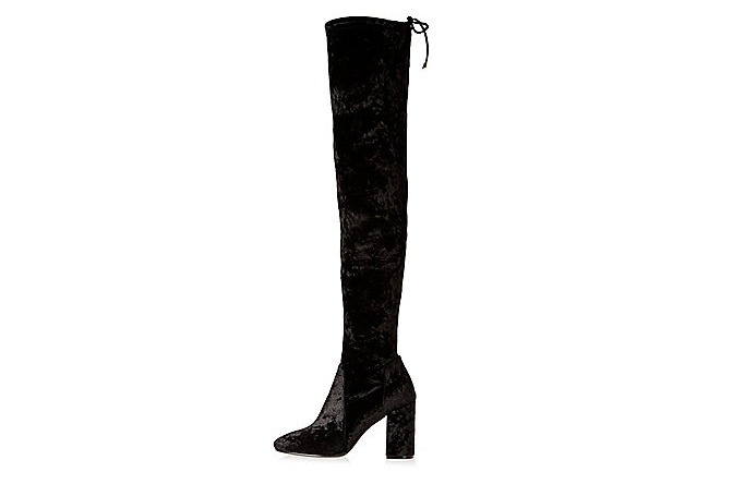  river island black velvet over the knee boots